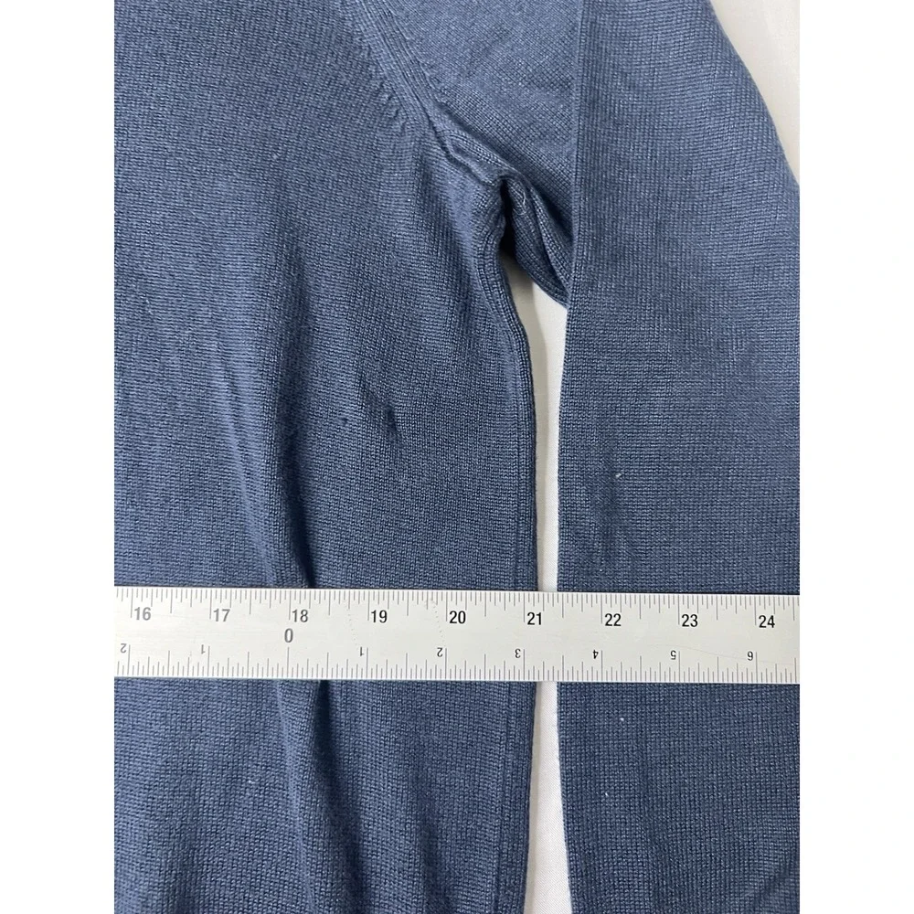 Nautica Mens Blue‎ Long Sleeve Fleece Quarter Zip Size Large Mock Neck
